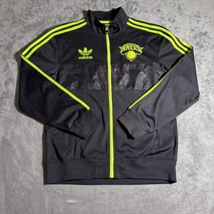 RARE limited Medium New York Knicks Adidas originals zip track top Neon Green